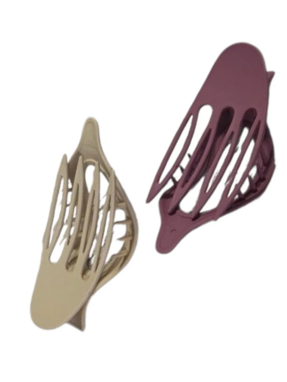 Tan Mauve Burgundy Hair Claw 4.75